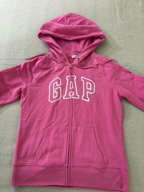 Pink Full Zip Up Gap Women’s Medium Hooded Jacket